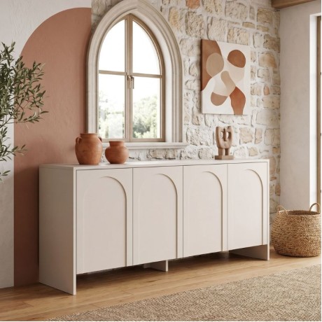 Μπουφές Aurelia χρώμα κρεμ 180x45x80εκ.