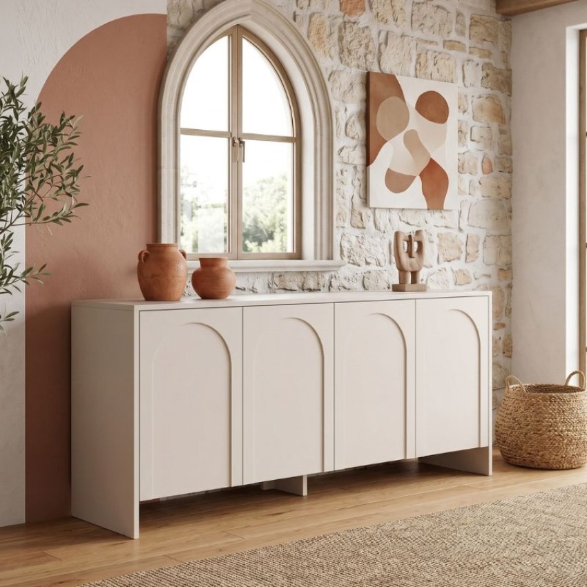 Μπουφές Aurelia χρώμα κρεμ 180x45x80εκ.