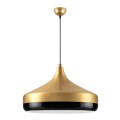 Φωτιστικό οροφής Vasli E27 μεταλλικό μονόφωτο χρώμα χρυσό Ø36x42/122εκ.