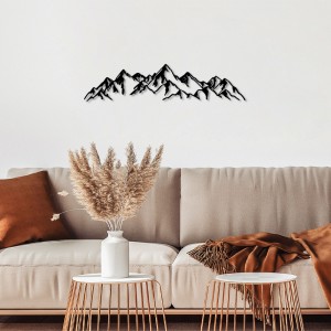 Διακοσμητικό τοίχου Mountain μεταλλικό χρώμα μαύρο 62x14εκ.