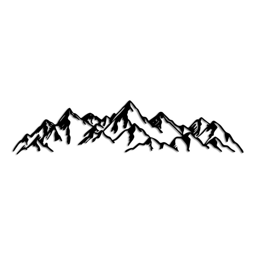Διακοσμητικό τοίχου Mountain μεταλλικό χρώμα μαύρο 62x14εκ.