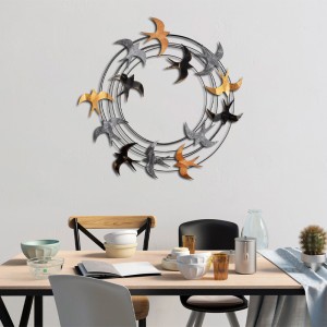 Διακοσμητικό τοίχου Spiral Flock μεταλλικό χρώμα μαύρο - bronze - ασημί 87x87εκ.
