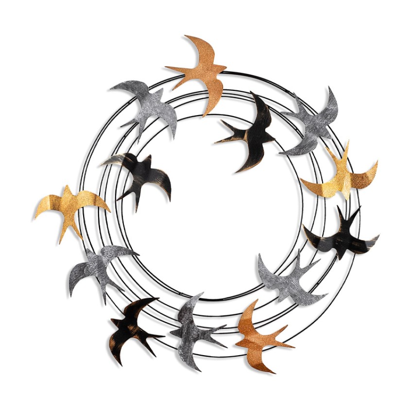 Διακοσμητικό τοίχου Spiral Flock μεταλλικό χρώμα μαύρο - bronze - ασημί 87x87εκ.