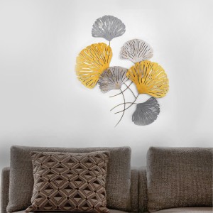 Διακοσμητικό τοίχου Metal Flower μεταλλικό χρώμα bronze - ασημί 75x100εκ.