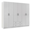 Ντουλάπα ρούχων Jenna εξάφυλλη χρώμα λευκό 210x50x182εκ.