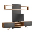 Σύνθεση τηλεόρασης Giacomo χρώμα sapphire oak - ανθρακί 180x40x45εκ. Σύνθεση τηλεόρασης Giacomo χρώμα sapphire oak - ανθρακί 180x40x45εκ.