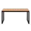 Τραπέζι κήπου Poseidon μέταλλο - ξύλο χρώμα μαύρο - καρυδί 180x92x75εκ.