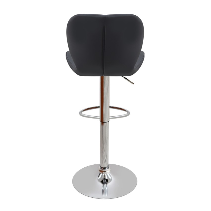 Σκαμπό μπαρ Dolores με ρυθμιζόμενο ύψος PU μαύρο - βάση χρωμίου 45,5x38x89/109εκ.