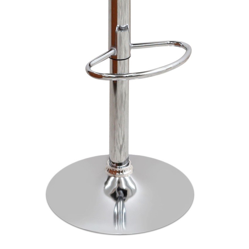 Σκαμπό μπαρ Dolores με ρυθμιζόμενο ύψος PU μαύρο - βάση χρωμίου 45,5x38x89/109εκ.