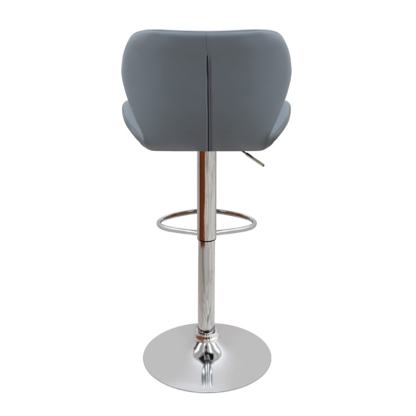 Σκαμπό μπαρ Dolores με ρυθμιζόμενο ύψος PU γκρι - βάση χρωμίου 45,5x38x89/109εκ.