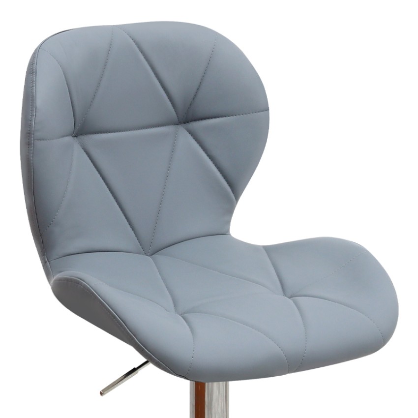 Σκαμπό μπαρ Dolores με ρυθμιζόμενο ύψος PU γκρι - βάση χρωμίου 45,5x38x89/109εκ.