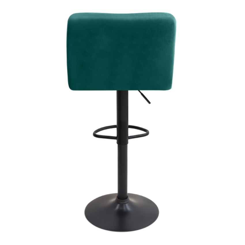 Σκαμπό μπαρ Carmelo με ρυθμιζόμενο ύψος βελούδο κυπαρισσί - βάση μαύρο ματ 45x42x90/113εκ.