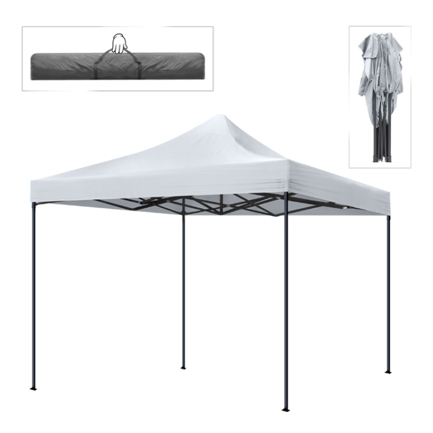 Κιόσκι - Gazebo Bari πτυσσόμενο μεταλλικός σκελετός - αδιάβροχο ύφασμα χρώμα λευκό 3x3x3,10m.