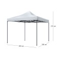 Κιόσκι - Gazebo Bari πτυσσόμενο μεταλλικός σκελετός - αδιάβροχο ύφασμα χρώμα λευκό 3x3x3,10m.