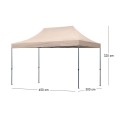 Κιόσκι - Gazebo Bari πτυσσόμενο μεταλλικός σκελετός - αδιάβροχο ύφασμα χρώμα της άμμου 3x4,5x3,20m.
