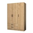 Ντουλάπα ρούχων Ricardo τρίφυλλη χρώμα φυσικό οξιάς 120x51,8x181εκ.