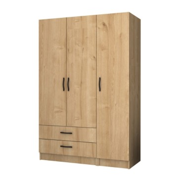 Ντουλάπα ρούχων Ricardo τρίφυλλη χρώμα φυσικό οξιάς 120x51,8x181εκ.