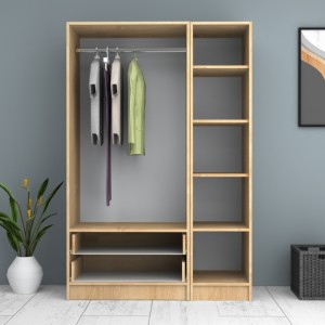 Ντουλάπα ρούχων Ricardo τρίφυλλη χρώμα φυσικό οξιάς 120x51,8x181εκ.