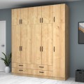 Ντουλάπα ρούχων Ricardo πεντάφυλλη με πατάρι χρώμα φυσικό οξιάς 200x51,8x240εκ.