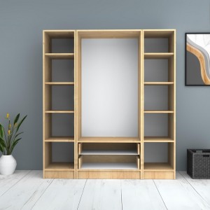 Ντουλάπα ρούχων Ricardo τετράφυλλη χρώμα φυσικό οξιάς 160x51,8x181εκ.