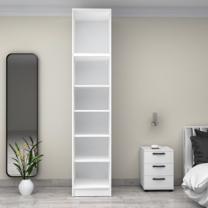 Ντουλάπα ρούχων Victoria μονόφυλλη με πατάρι χρώμα λευκό 50x60x240εκ.