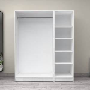 Ντουλάπα ρούχων Victoria τρίφυλλη χρώμα λευκό 150x60x181εκ.