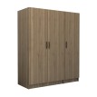 Ντουλάπα ρούχων Victoria τρίφυλλη χρώμα καρυδί 150x60x181εκ.