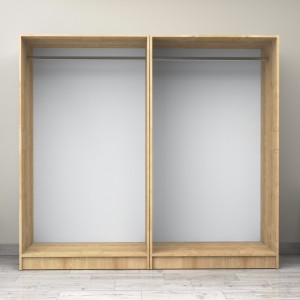 Ντουλάπα ρούχων Victoria τετράφυλλη χρώμα φυσικό οξιάς 200x60x181εκ.