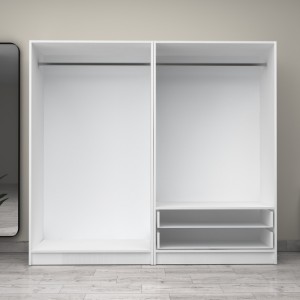 Ντουλάπα ρούχων Victoria τετράφυλλη με συρτάρια χρώμα λευκό 200x60x181εκ.