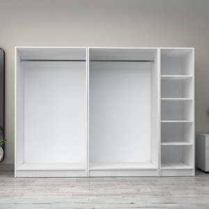 Ντουλάπα ρούχων Victoria πεντάφυλλη χρώμα λευκό 250x60x181εκ.