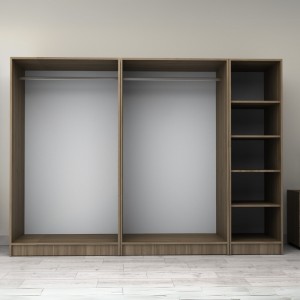 Ντουλάπα ρούχων Victoria πεντάφυλλη χρώμα καρυδί 250x60x181εκ.