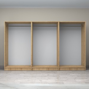 Ντουλάπα ρούχων Victoria εξάφυλλη χρώμα φυσικό οξιάς 300x60x181εκ.