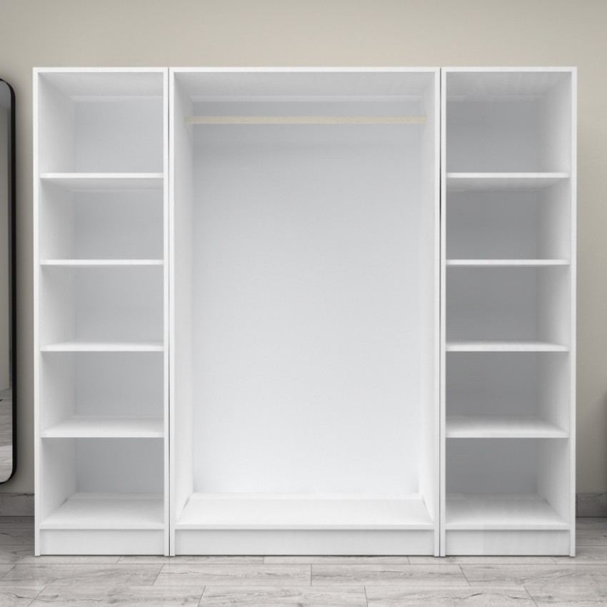 Ντουλάπα ρούχων Victoria τετράφυλλη χρώμα λευκό 200x60x181εκ.