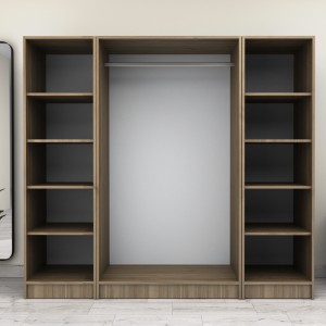 Ντουλάπα ρούχων Victoria τετράφυλλη χρώμα καρυδί 200x60x181εκ.