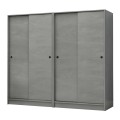 Ντουλάπα ρούχων Regio τετράφυλλη συρόμενη χρώμα γκρι σκυροδέματος 200x60x181εκ.