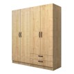 Ντουλάπα ρούχων Vivian τετράφυλλη με συρτάρια χρώμα φυσικό οξιάς 160x51,8x181εκ.