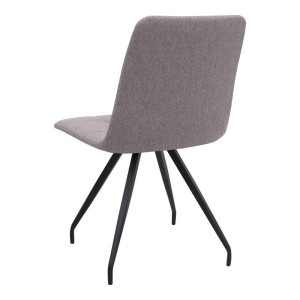 Σετ τραπεζαρία 5τμχ Roger - Bianca Mdf - ύφασμα χρώμα σκούρο γκρι σκυροδέματος - ανοιχτό μπεζ 120x70x75εκ.