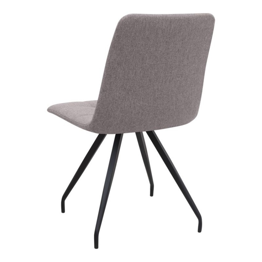 Σετ τραπεζαρία 5τμχ Roger - Bianca Mdf - ύφασμα χρώμα σκούρο γκρι σκυροδέματος - ανοιχτό μπεζ 120x70x75εκ.