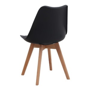 Σετ τραπεζαρία 5τμχ Bohema - Viva χρώμα ivory/sepet oak - μαύρο/φυσικό πόδι Ø90x77,7εκ.