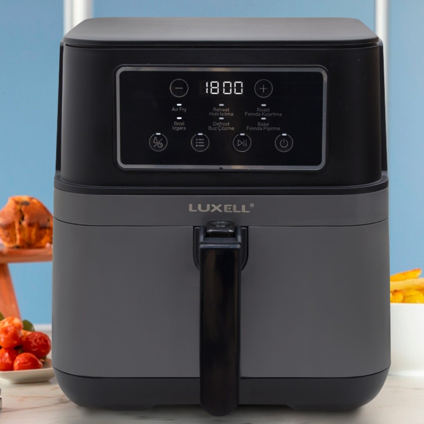 Φριτέζα αέρος - AirFryer LUXELL με αποσπώμενο κάδο 7,5lt χρώμα μαύρο 1550-1850W Φριτέζα αέρος - AirFryer LUXELL με αποσπώμενο κάδο 7,5lt χρώμα μαύρο 1550-1850W