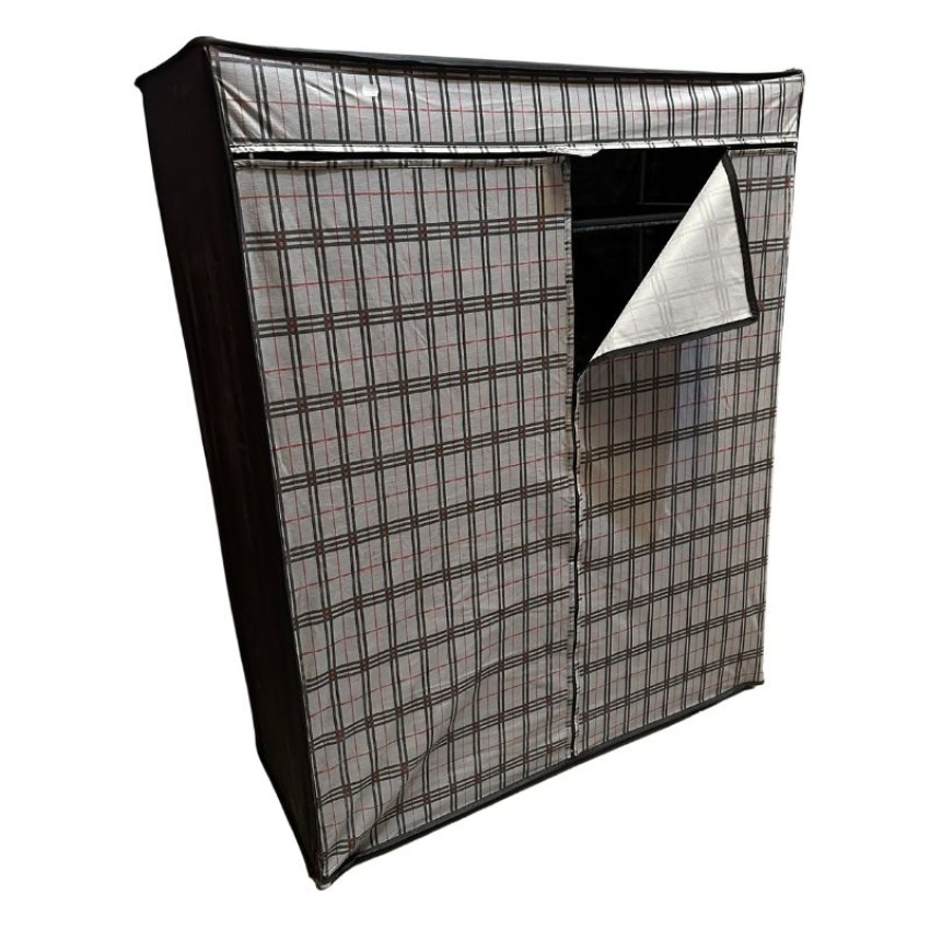 Ντουλάπα Perilla υφασμάτινη με φερμουάρ χρώμα γκρι 117x48x145εκ. Ντουλάπα Perilla υφασμάτινη με φερμουάρ χρώμα γκρι 117x48x145εκ.