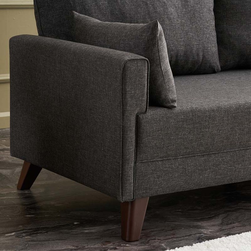 Καναπές Bella διθέσιος υφασμάτινος χρώμα ανθρακί 177x81x85εκ.