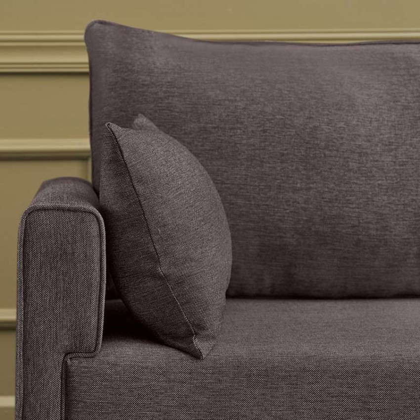 Καναπές Bella τριθέσιος υφασμάτινος χρώμα καφέ 208x81x85εκ.