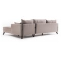 Γωνιακός καναπές Bella δεξιά γωνία υφασμάτινος χρώμα κρεμ 275x165x85εκ.