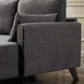 Γωνιακός καναπές Bella δεξιά γωνία υφασμάτινος χρώμα ανθρακί 275x165x85εκ.