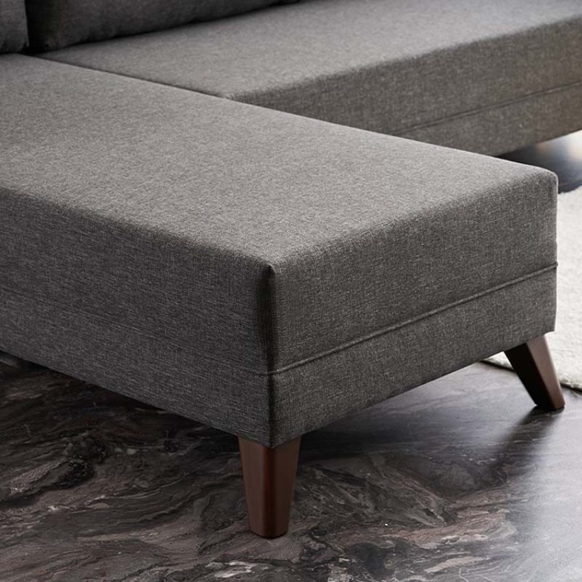 Γωνιακός καναπές Bella αριστερή γωνία υφασμάτινος χρώμα ανθρακί 275x165x85εκ.