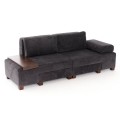 Καναπές - κρεβάτι πολυμορφικός Perenna τριθέσιος υφασμάτινος χρώμα ανθρακί 233x93x83εκ.