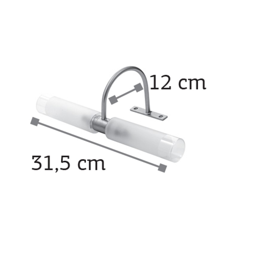 Επιτοίχιο φωτιστικό από οξυντέ μέταλλο και αμμοβολή γυαλί 2XG9 D:31,5cm (1046-Οξυντέ)