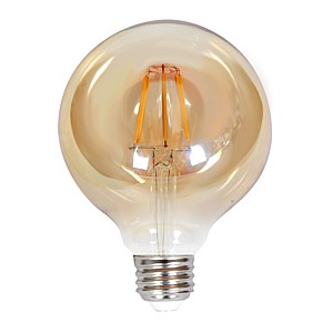 E27 LED Filament G95 8watt Dimmable με μελί κάλυμμα (7.27.08.25.1)