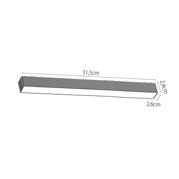 Φωτιστικό LED 10W 3CCT για Ultra-Thin μαγνητική ράγα σε λευκή απόχρωση (by tuya and zigbee) D:31,5cmX2,4cm (T04705-WH)